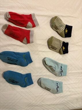 Old Navy No-Show Socks Pack - Red, Blue, Light Blue, Olive, Navy
